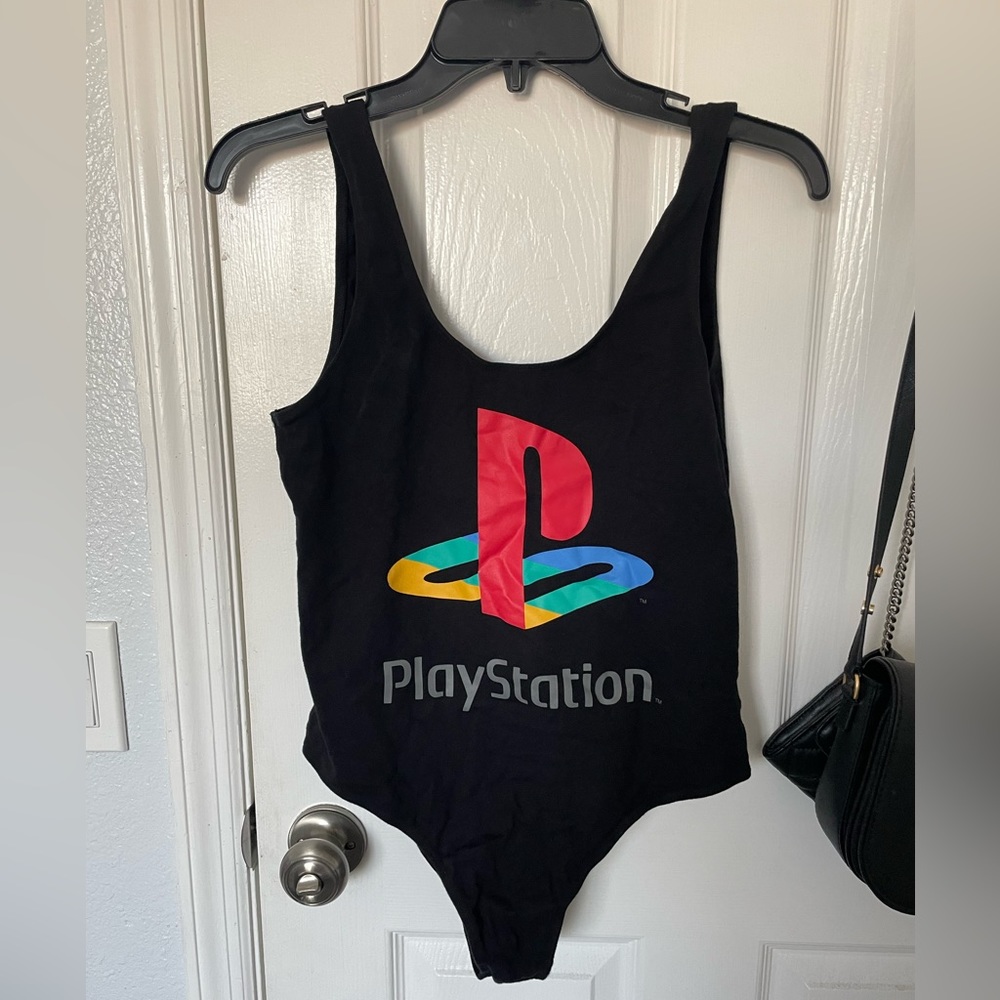 Black play station bodysuit